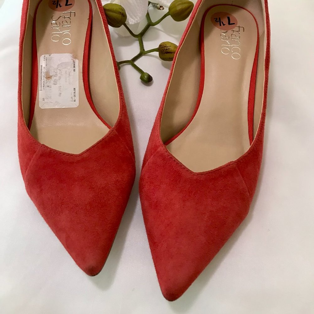 Franco Sarto red shoes. Size 7.5 M; 5" heel